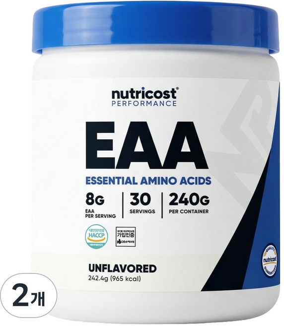 nutricost EAA 粉末 原味 30份, 240g, 2個
