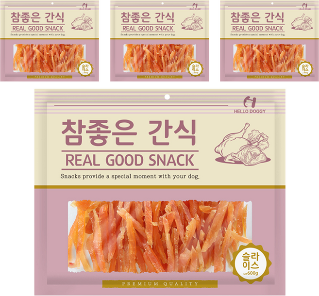 헬로도기 강아지 참좋은 건조간식, 슬라이스, 400g, 4개