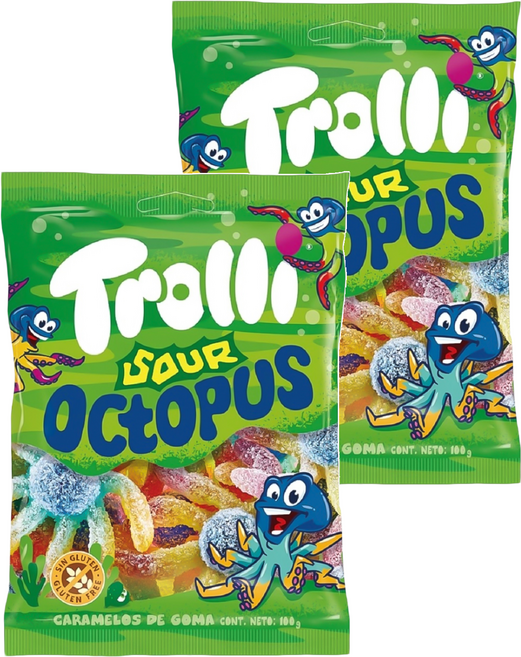 Trolli 多利軟糖 爆酸味章魚造型, 100g, 2個