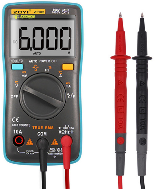ZOYI 디지털 멀티테스터기 ZT102, 1개