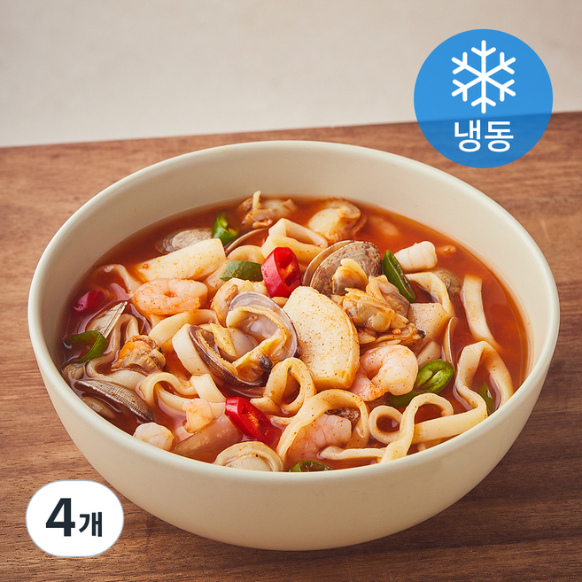 조선전골 칼칼 얼큰 해물 장칼국수 (냉동), 4개, 950g