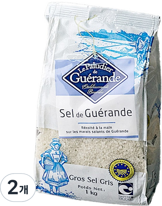 게랑드 굵은 토판 천일염, 1kg, 2개