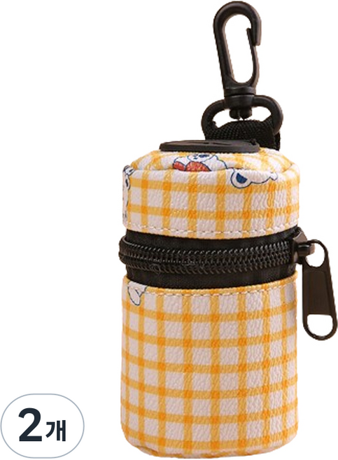파스텔펫 반려동물 베어체크 배변봉투 케이스 FREE, 옐로우, 1개입, 2개