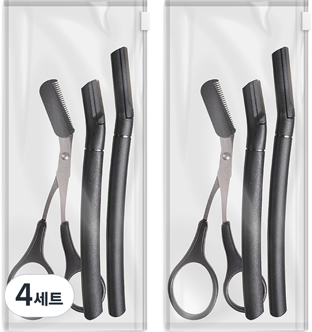 생활공식 눈썹 정리 3종 세트, 블랙, 4세트