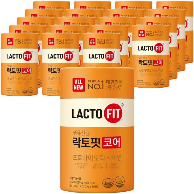 락토핏 정품 코어 유산균 60p, 120g, 20개