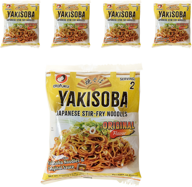 오타후쿠 야끼소바 오리지널 맛 2인분, 370g, 5개