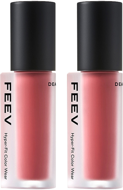 [純素美妝] FEEV Color Wear 唇釉, 暖桃色, 3.5g, 2個