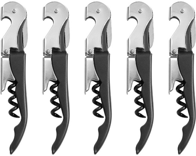 깨비다 다용도 2단 와인 오프너, 블랙, 5개