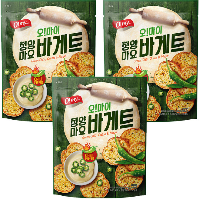 O my food 歐邁福 法式麵包餅乾 青陽辣椒美乃滋口味, 300g, 3包