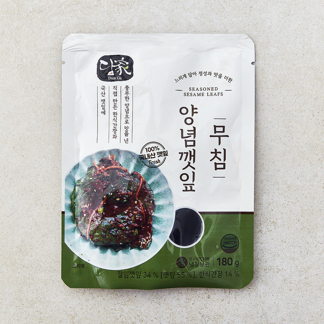 담가 양념 깻잎 무침, 1개, 180g