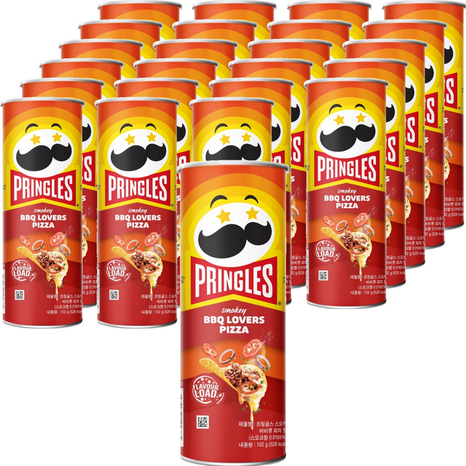 PRINGLES 品客 洋芋片 煙燻BBQ披薩風味, 24罐, 102g