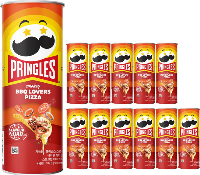 프링글스 스모키 바비큐 피자맛, 102g, 12개