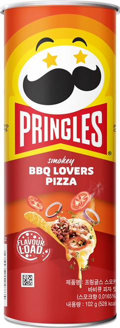 프링글스 감자스낵 스모키 바비큐 피자맛, 102g, 1개