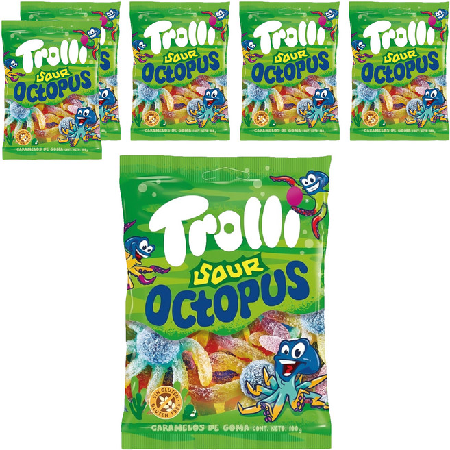 Trolli 多利軟糖 爆酸味章魚造型, 100g, 6個