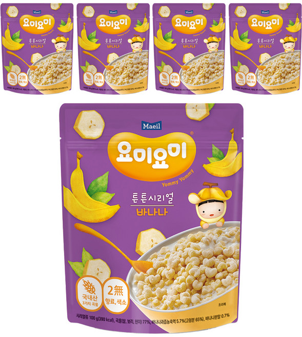 요미요미 튼튼시리얼, 100g, 5개, 바나나