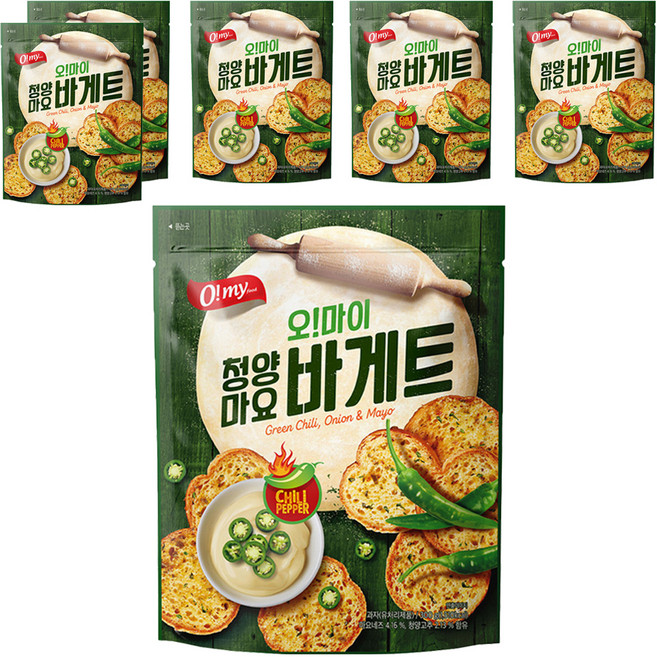 O my food 歐邁福 法式麵包餅乾 青陽辣椒美乃滋口味, 300g, 6包