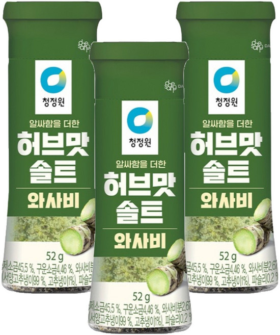 청정원 허브맛솔트 와사비, 52g, 3개