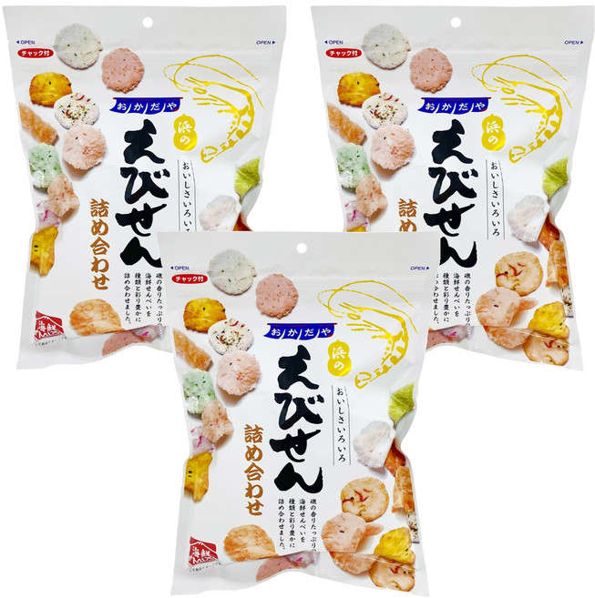 岡田屋製菓 綜合蝦餅, 155g, 3包