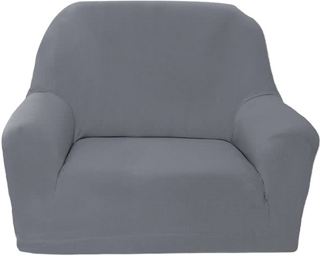 Osun 素色系列 一體成型防蹣彈性沙發套/沙發罩 1人座, 1件, 灰色