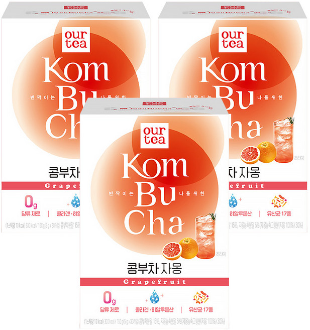 아워티 콤부차 자몽, 5g, 30개입, 3개