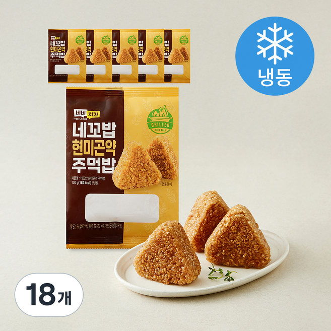 네네치킨 네꼬밥 현미 곤약 주먹밥 (냉동), 100g, 18개