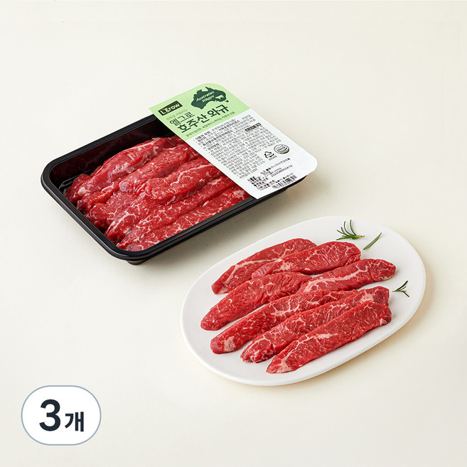 엘그로 호주산 와규 플랭크 스테이크 구이용 (냉장), 3개, 300g