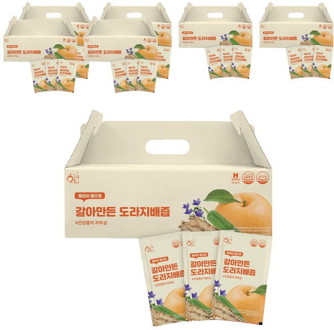 황금이네 국내산 갈아만든 도라지배즙, 100ml, 210개