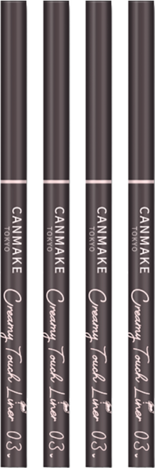 CANMAKE 台灣公司貨 激細滑順眼線膠筆, 03深咖啡色, 4件