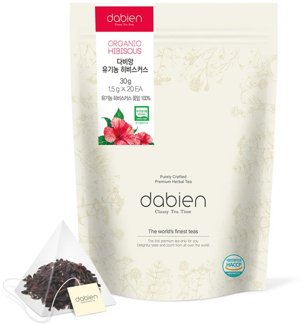 다비앙 유기농 히비스커스 차, 1.5g, 20개입, 1개 - 쿠팡