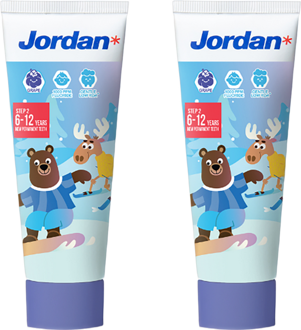 JORDAN清新水果味兒童牙膏, 75g, 1入, 2條
