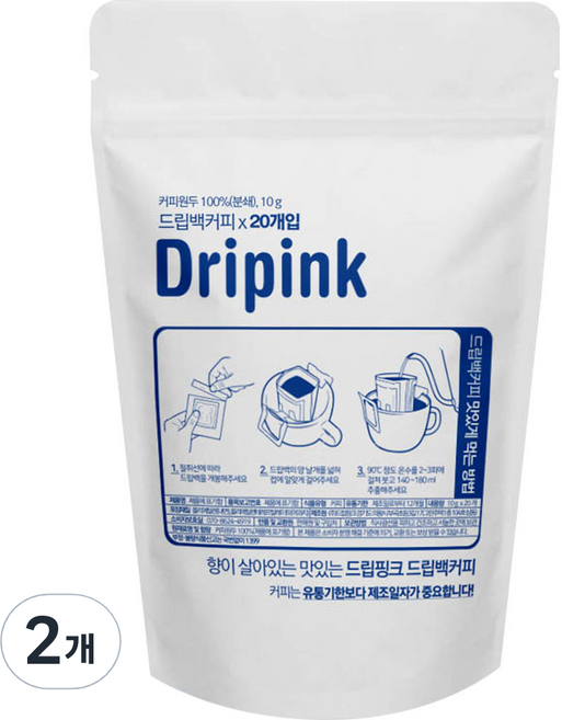 드립핑크 니카라과 드립백 커피, 10g, 20개입, 2개