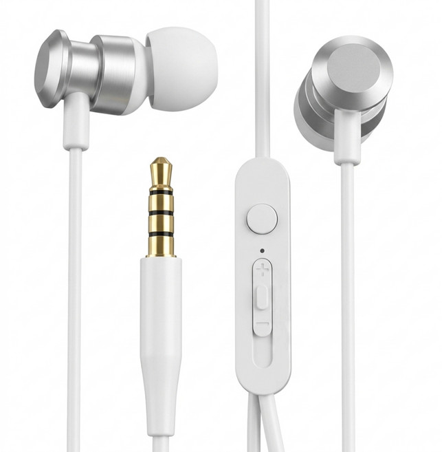 Kinyo Wired 入耳式 耳機 立體聲 線控 麥克風 3.5mm Super Bass 白色 IPEM-890
