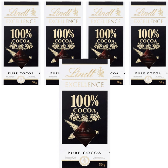 린트 엑설런스 100% 다크 초콜릿, 50g, 5개