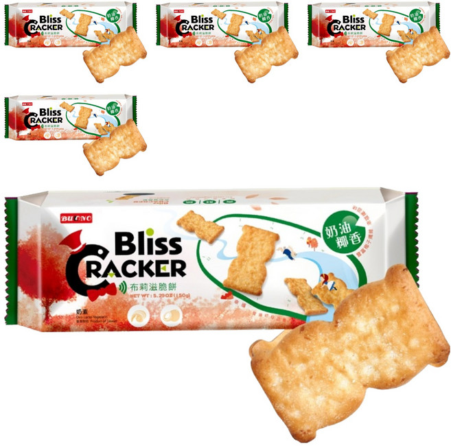 School of Cookie 台灣優格餅乾學院 Bliss布莉滋脆餅 奶油椰香, 5包, 136g