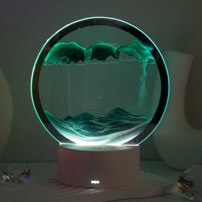 아트조이 LED 샌드아트 모래시계 무드등, 블랙