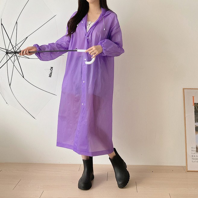 깨비다 남녀공용 다회용 EVA 레인코트 우비