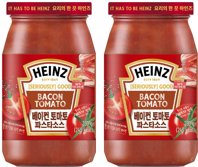 하인즈 베이컨 토마토 파스타 소스, 350g, 2개