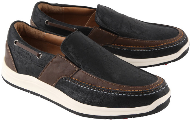 단골브로 남성용 빈티지 가죽 스티치 슬립온 카테오