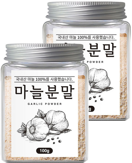마늘 분말, 2개, 100g