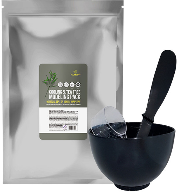 비타할로 쿨링 앤 티트리 모델링 팩 1KG + 팩도구 3종 세트, 1개입, 1개
