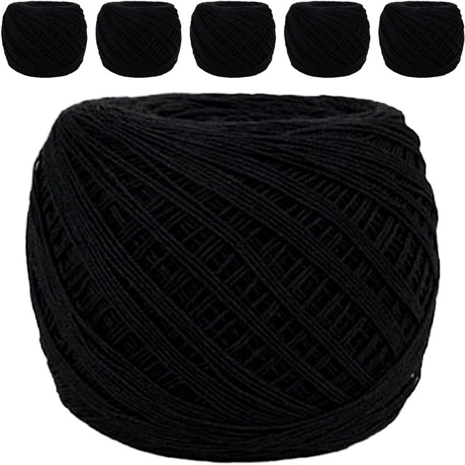 타조 구정뜨개실 순면 40수, 139 블랙, 6개