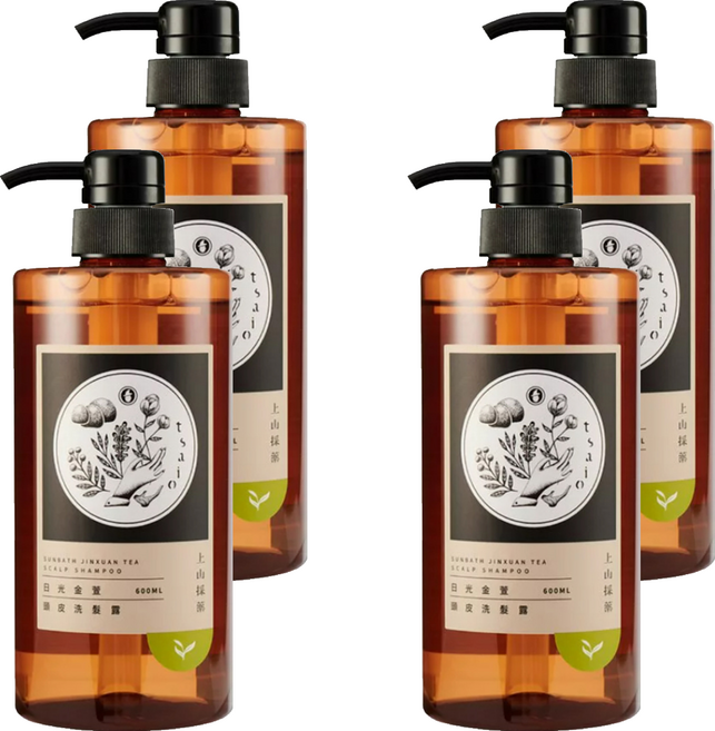 tsaio 上山採藥 頭皮洗髮露 日光金萱, 4瓶, 600ml