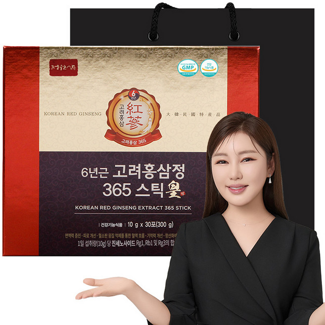정원삼 6년근 고려홍삼정 365 스틱 황, 300g, 1개