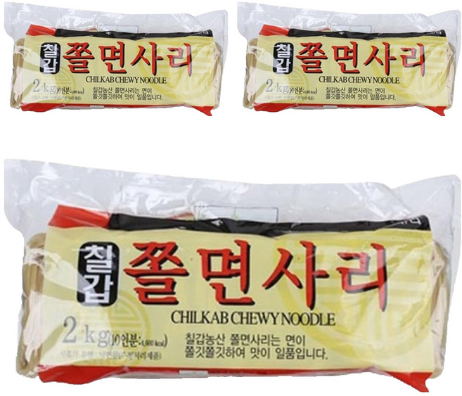 칠갑농산 쫄면사리, 2kg, 3개