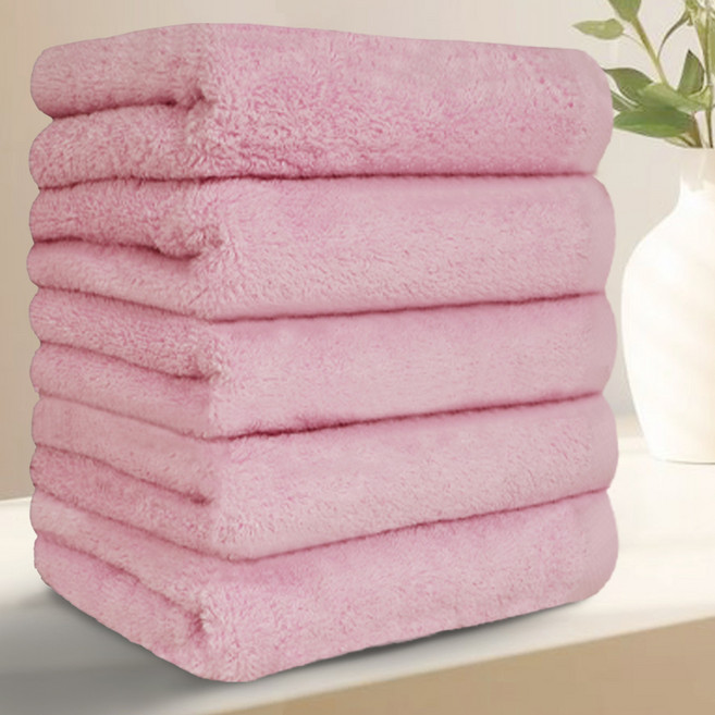 테리크 프리미엄 먼지없는 호텔 수건 200g 40수 코마사 면, 핑크, 5개