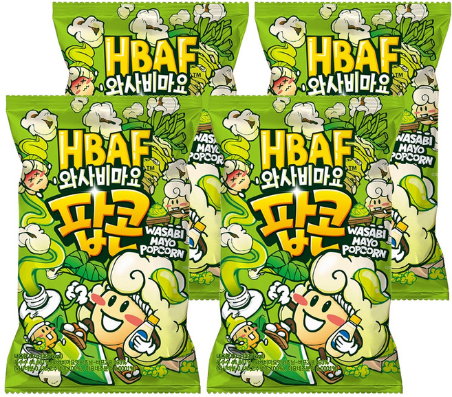 바프 와사비마요 팝콘, 80g, 4개