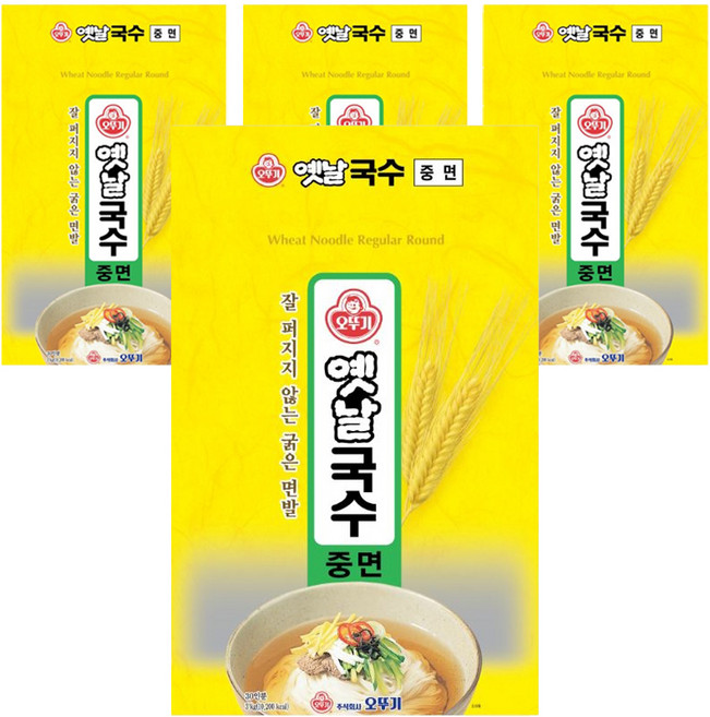 오뚜기옛날 국수 중면, 3kg, 4개