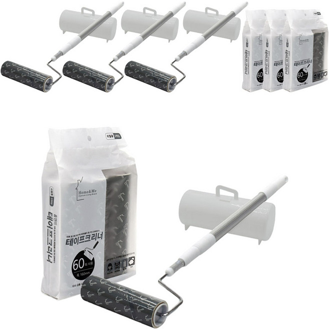 홈앤미 초강력 사선 컷팅 테이프크리너 3단 본품 + 리필 3p 세트, 4개