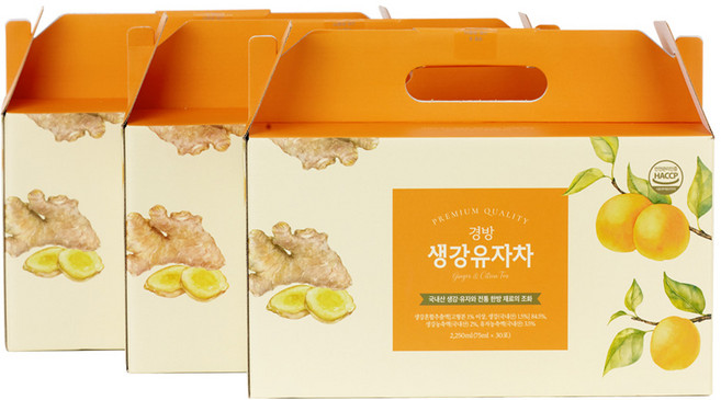 경방신약 생강유자차, 75ml, 30개입, 3개