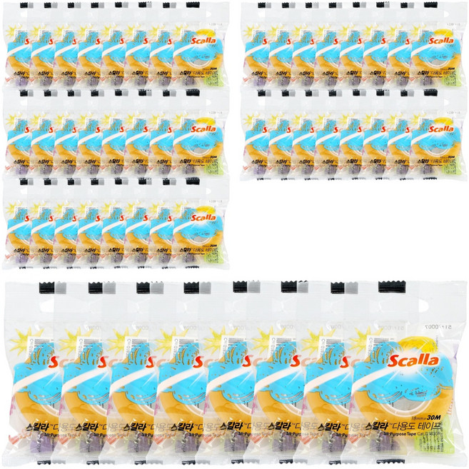 스칼라 다용도 테이프 리필 18mm x 30m, G1830R, 48개입